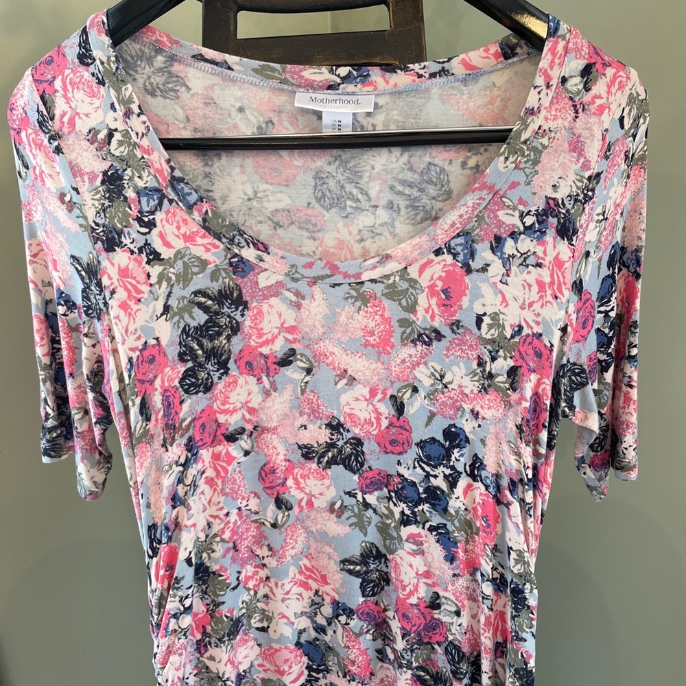 SOLD Motherhood Maternity Flowered fitted Dress Medium - Picture 7 of 8
